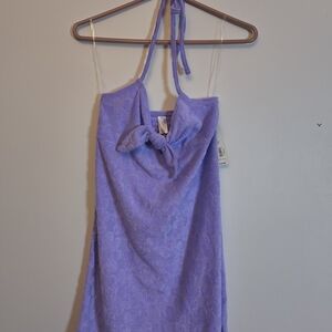 No Boundaries Lavender Mini Halter Dress XS NWT